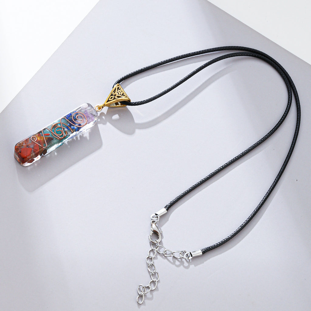 Retro Reiki Healing Energy Crystal Pendant Natural Stone For Yoga Meditation Spiritual 7 Chakra Jewelry Necklace Amulet