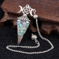 Colorful Crushed Stone Resin Crystal Gemstone Hexagonal Pyramid Spiritual Pendant Ornament