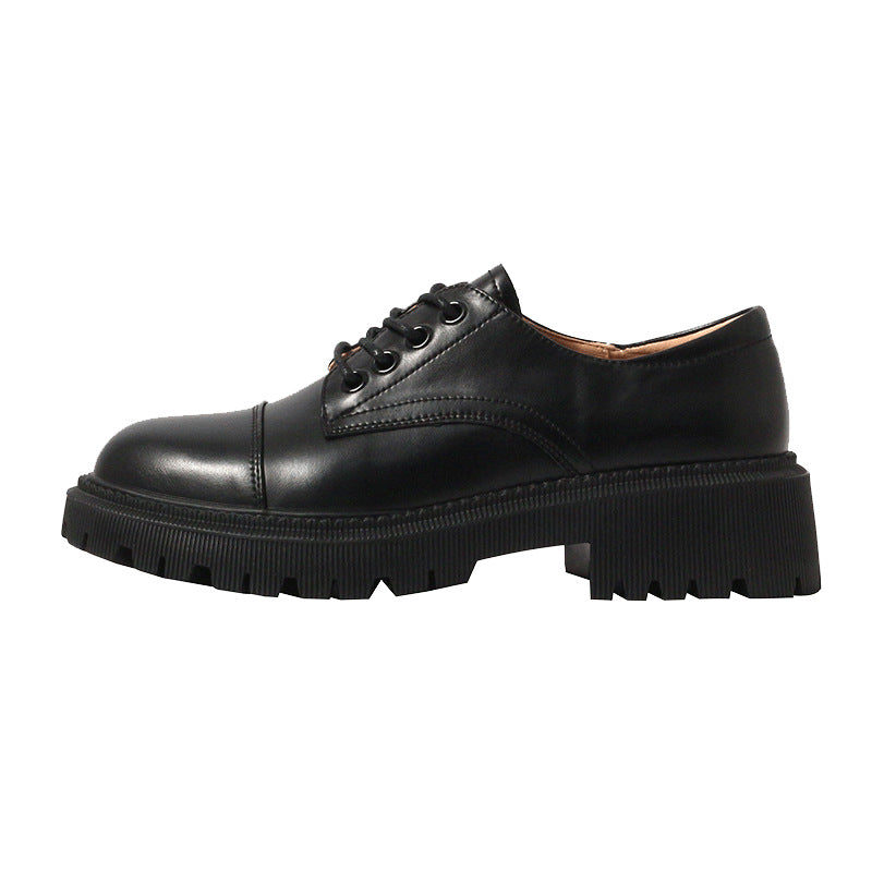 Platform Heel Platform Leather Shoes Women