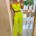 Tight Braces High Waist Wide Leg Pants Slimming Suit