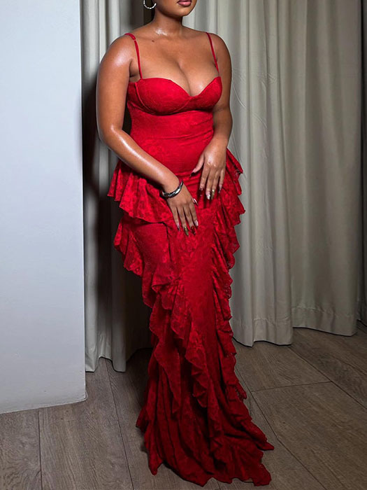 Strapless High-waisted Lace Bodycon Dress