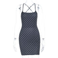 Slimming Figure-Hugging Polka-Dot Backless Dress For Women