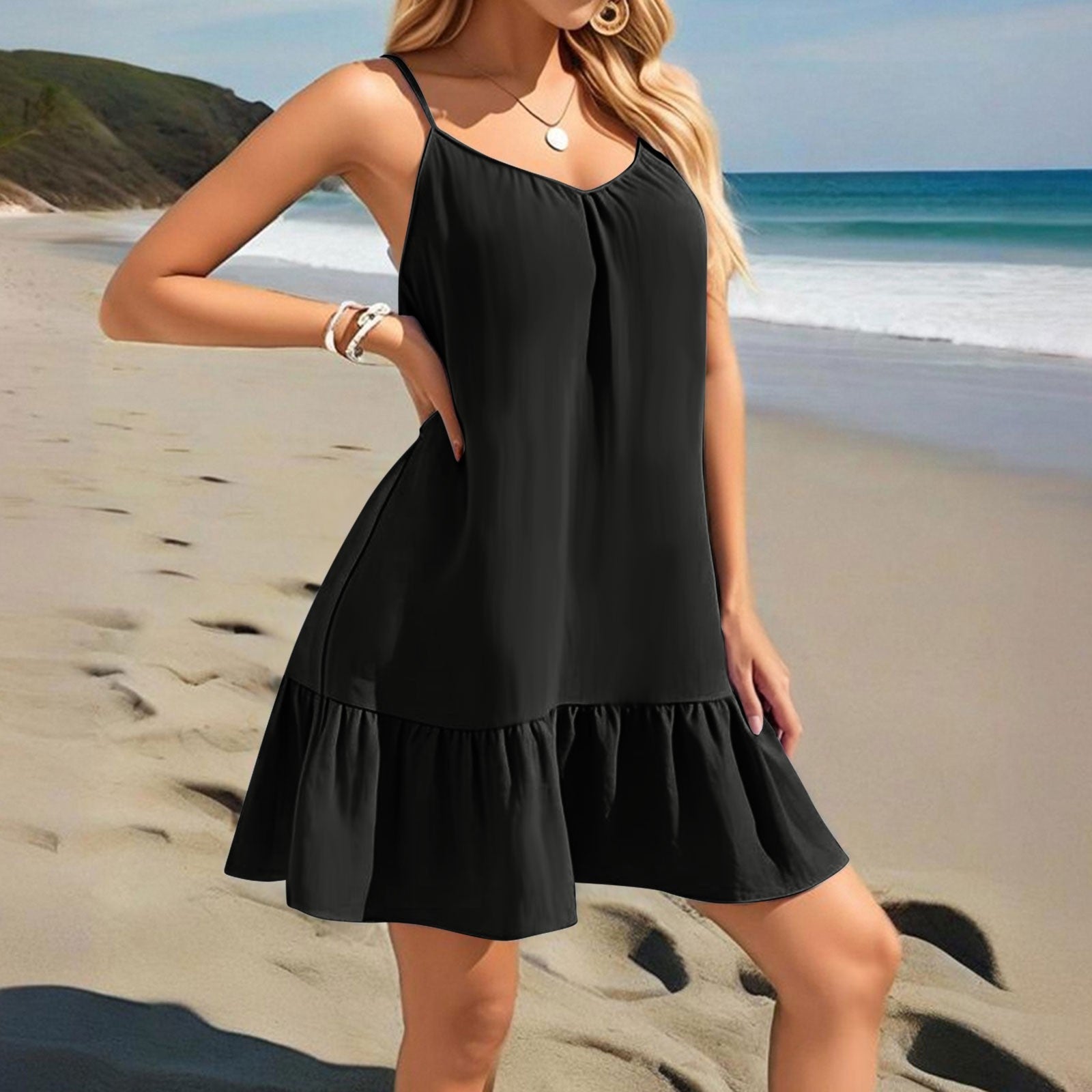 Strapless Solid-color Elegant Dress
