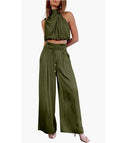 Women's Fashion Tops Wide-leg Pants Suit